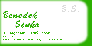benedek sinko business card