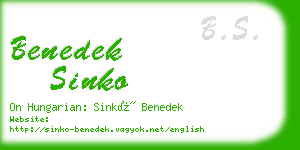 benedek sinko business card